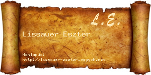 Lissauer Eszter névjegykártya